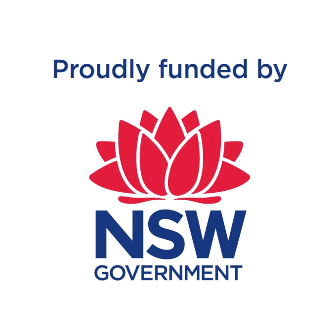 nsw-government-logo Proudly funded by New South Wales Government logo in red and blue